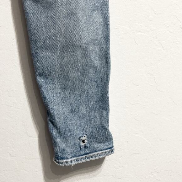 Moussy Denim Sz 26  Distressed Jeans Medium Blue Straight Mid Rise Howa - Picture 11 of 13